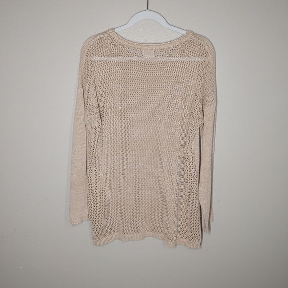 Olive Street Tan Open Knit Sweater Size XL - Picture 2 of 9